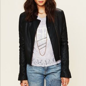 Free People Vegan Leather Cropped Jacket 2